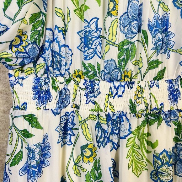 ARULA by Alter State Women's Blue Floral Tiered Midi Dress Size C Plus Size 3X - Picture 15 of 16